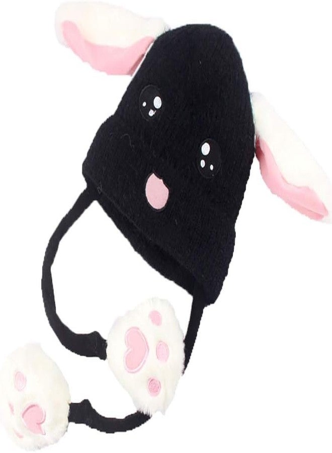 Yanwenx Head Hat Ears Moving Cute Super Soft Plush Animal Hat Gift for Children & Girl_Black - Image 1